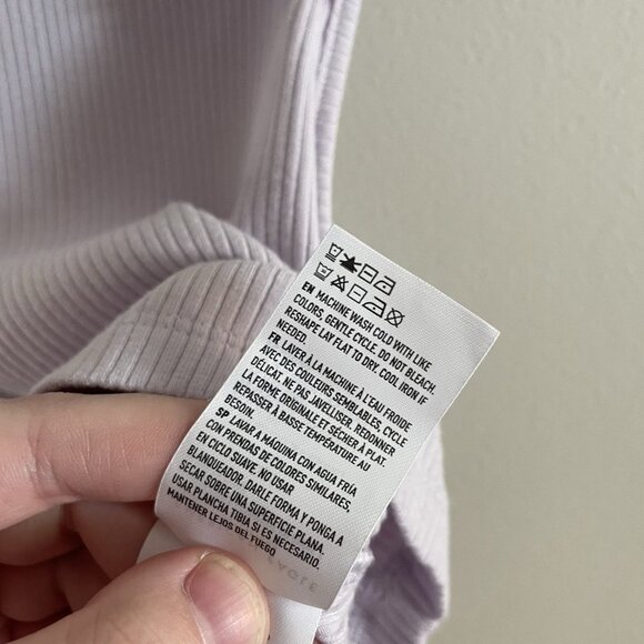 American Eagle Women M Lilac Ribbed Casual Cutout Shoulder Cropped Tank Top NWT - Picture 9 of 10